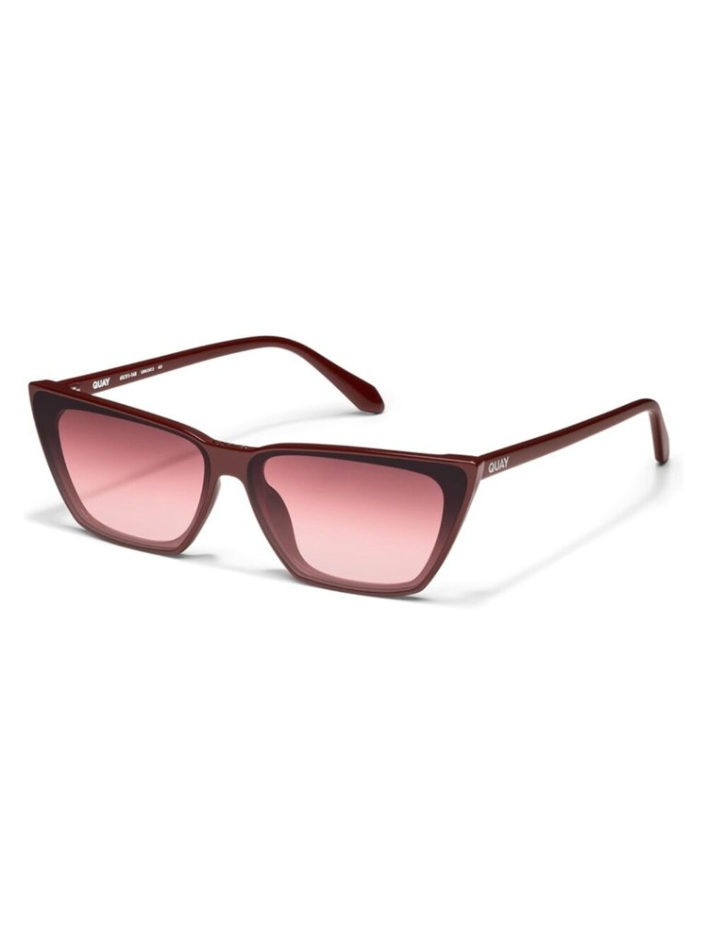 QUAY Australia Bad Habit Womens Cat Eye Designer Sunglasses Oxblood Red/Red 65mm